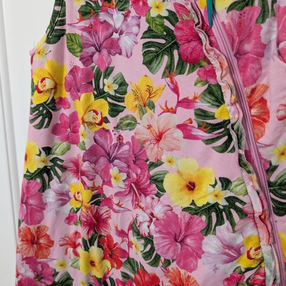 Posh Peanut Pink Tropical Floral Print 1.0 Tog Sleep Sack - Picture 2 of 6